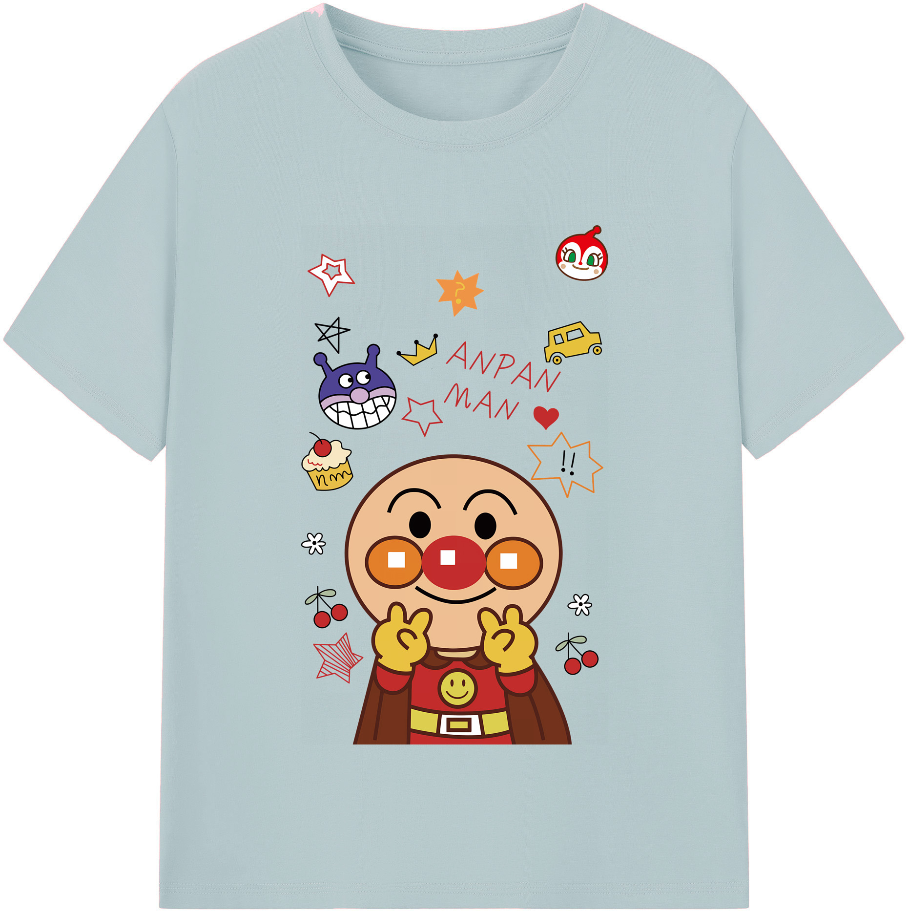 （画像用） アンパンマン Anpanman 綿100％半袖Tシャツ（フロントプリント）